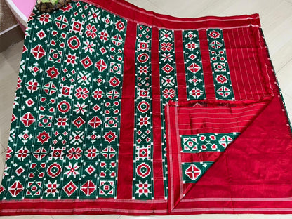 Chaukon | Pure silk Telia Rumal Sarees