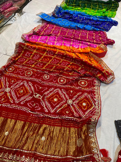 Navranga| gota patti on navranga bandhej saree