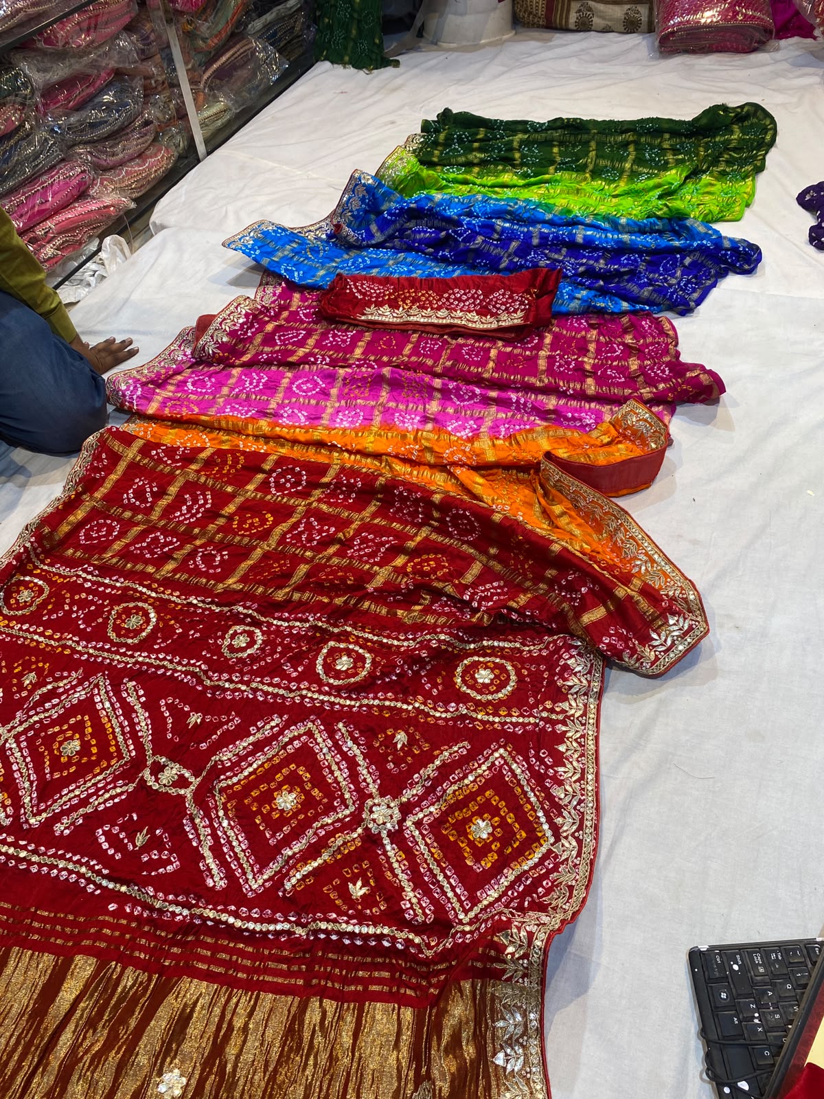 Navranga| gota patti on navranga bandhej saree