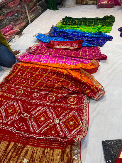 Navranga| gota patti on navranga bandhej saree