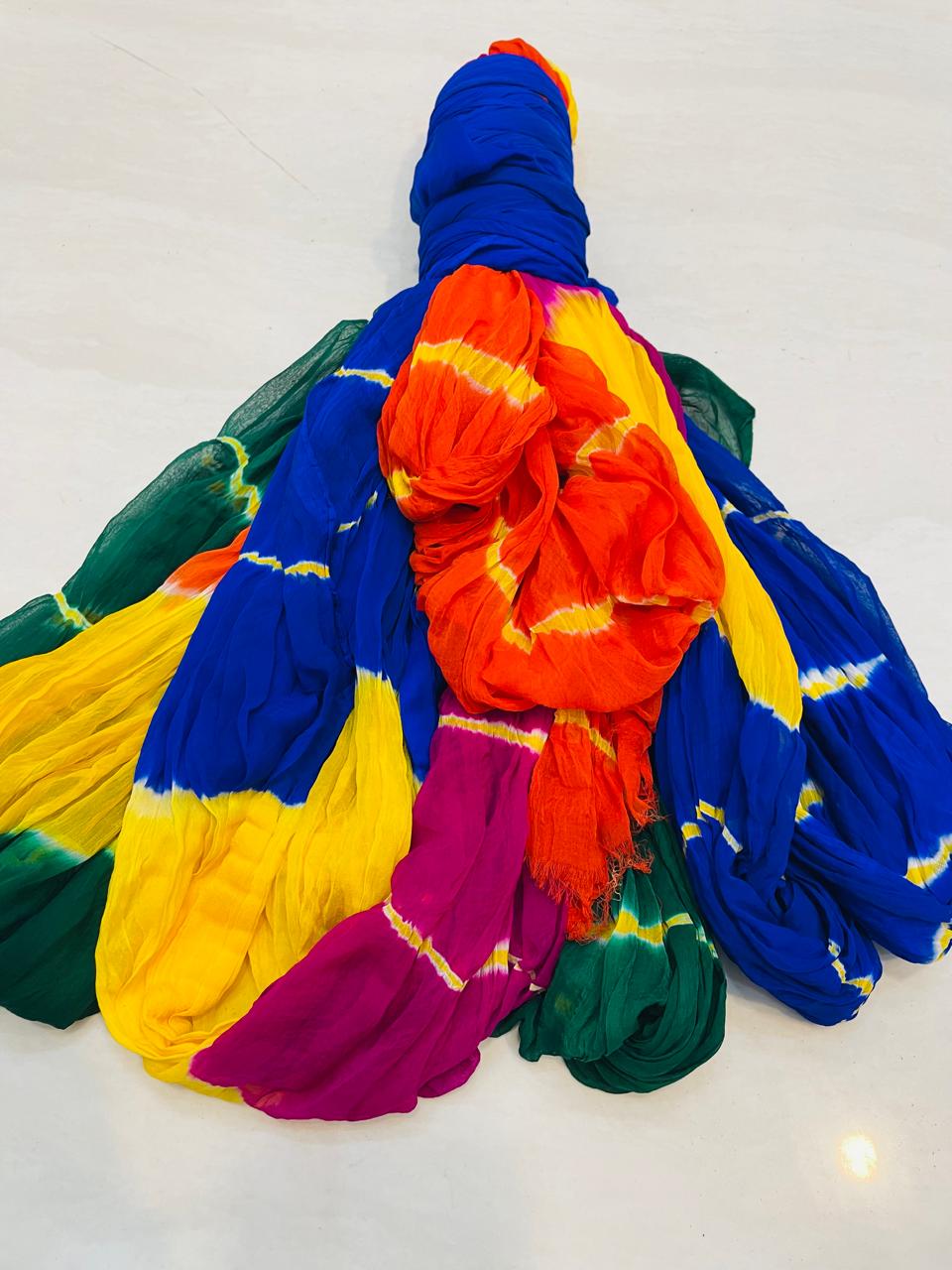Rangiya | Chiffon lehariya saree