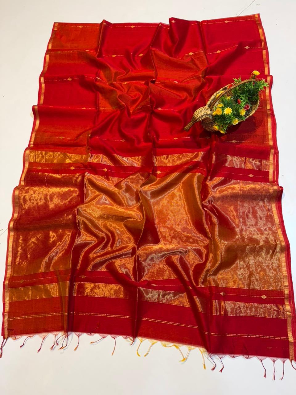 Mayra | Cotton silk Maheshwari saree