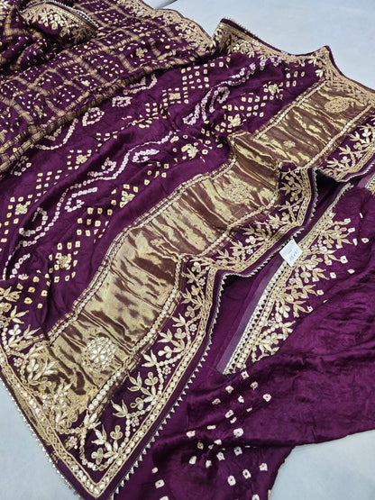 Pankit | gota patti on bandhej saree