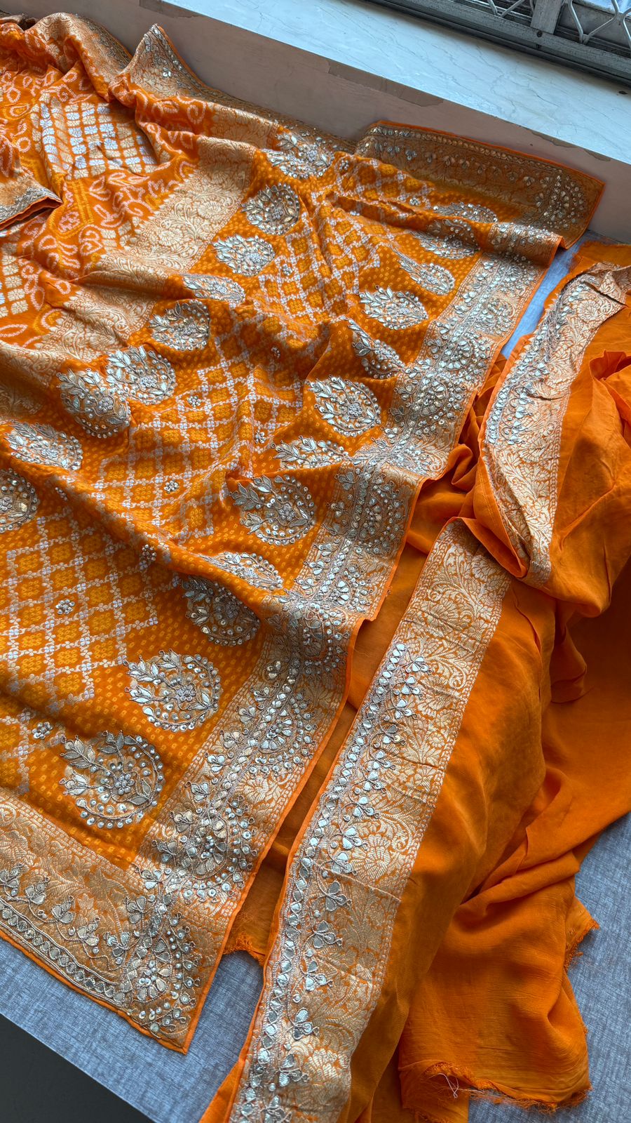Chanchal | gota patti and zardosi on khaddi georgette