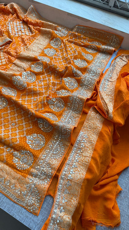 Chanchal | gota patti and zardosi on khaddi georgette