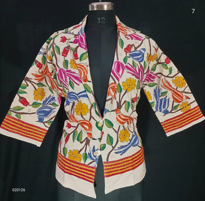 Kozhi | Kantha on Tussar jacket