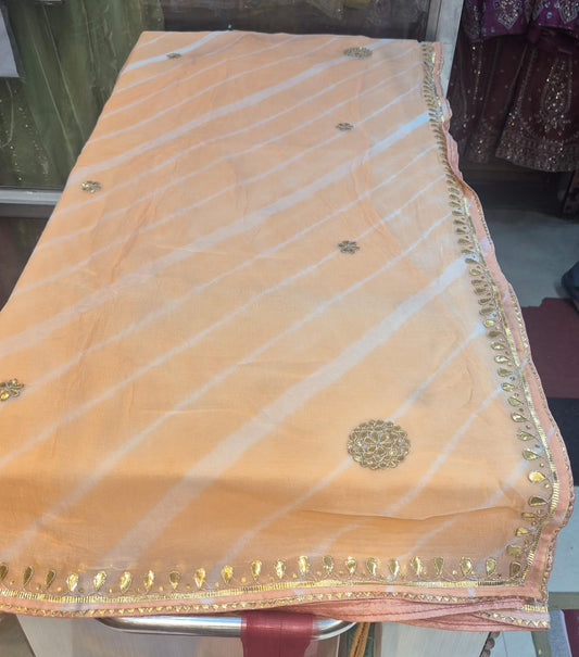 Lehariya on chiffon saree