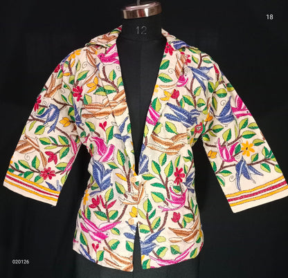 Kashish | Kantha on Tussar jacket