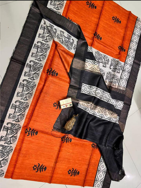 Shanti | screen printed ghicha tussar