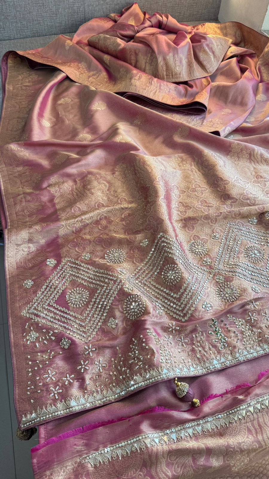 Zarine | zardosi on cosmos silk