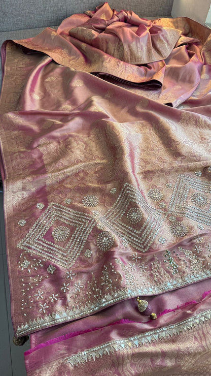 Zarine | zardosi on cosmos silk