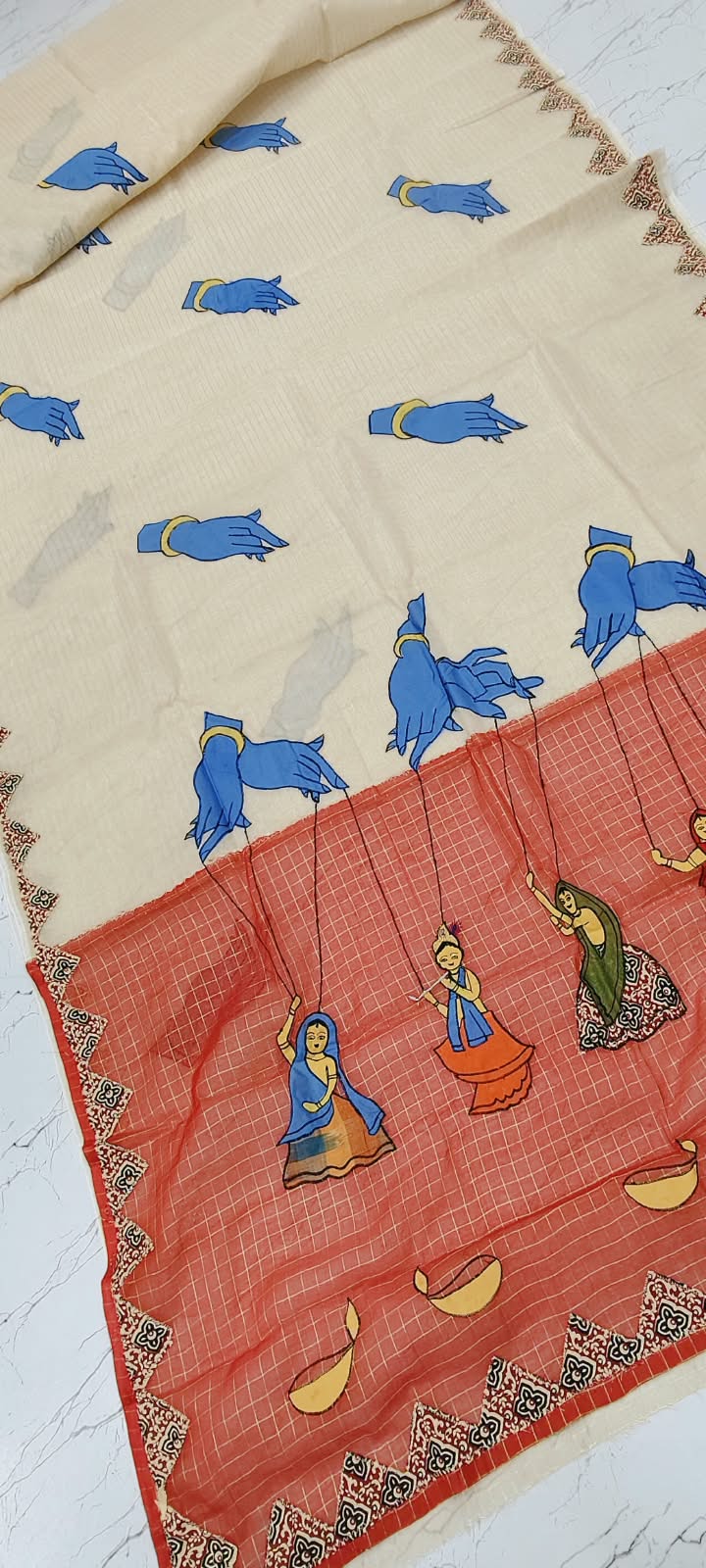 Ash | Applique on Dhonekhali tant