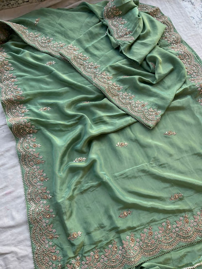 Haara | gota patti & zardozi on cosmos silk