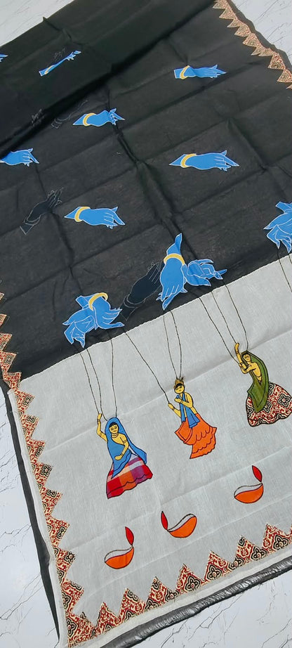 Asha | Applique on Dhonekhali tant