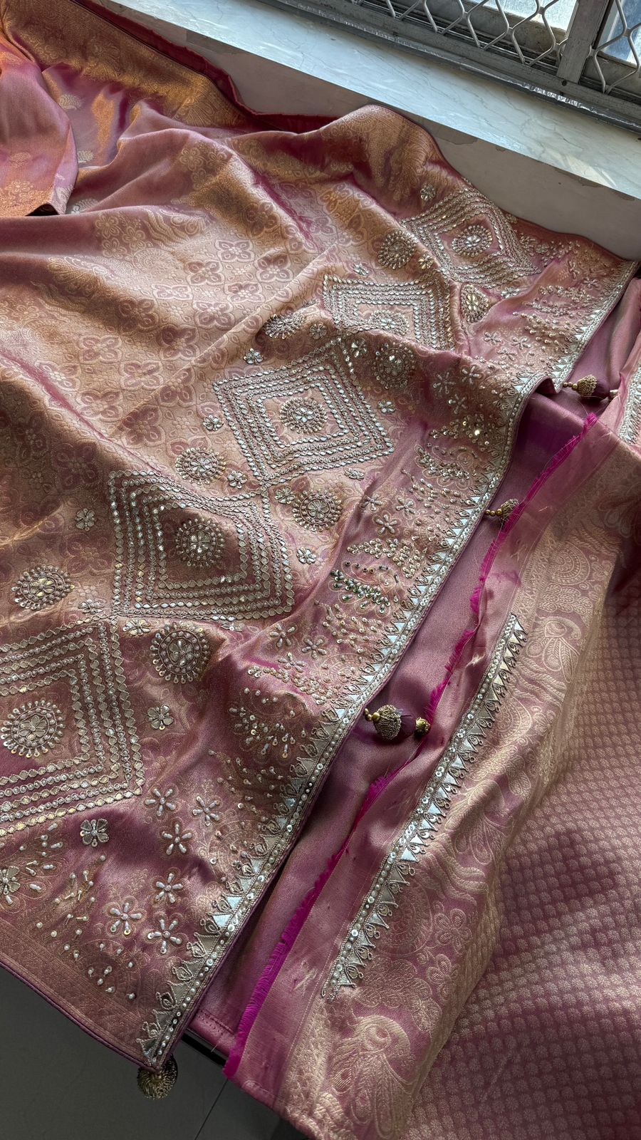 Zarine | zardosi on cosmos silk