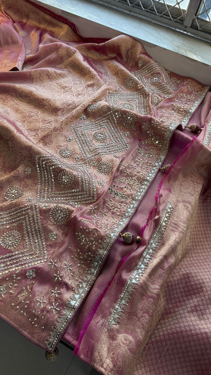 Zarine | zardosi on cosmos silk
