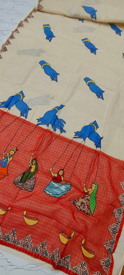 Ash | Applique on Dhonekhali tant