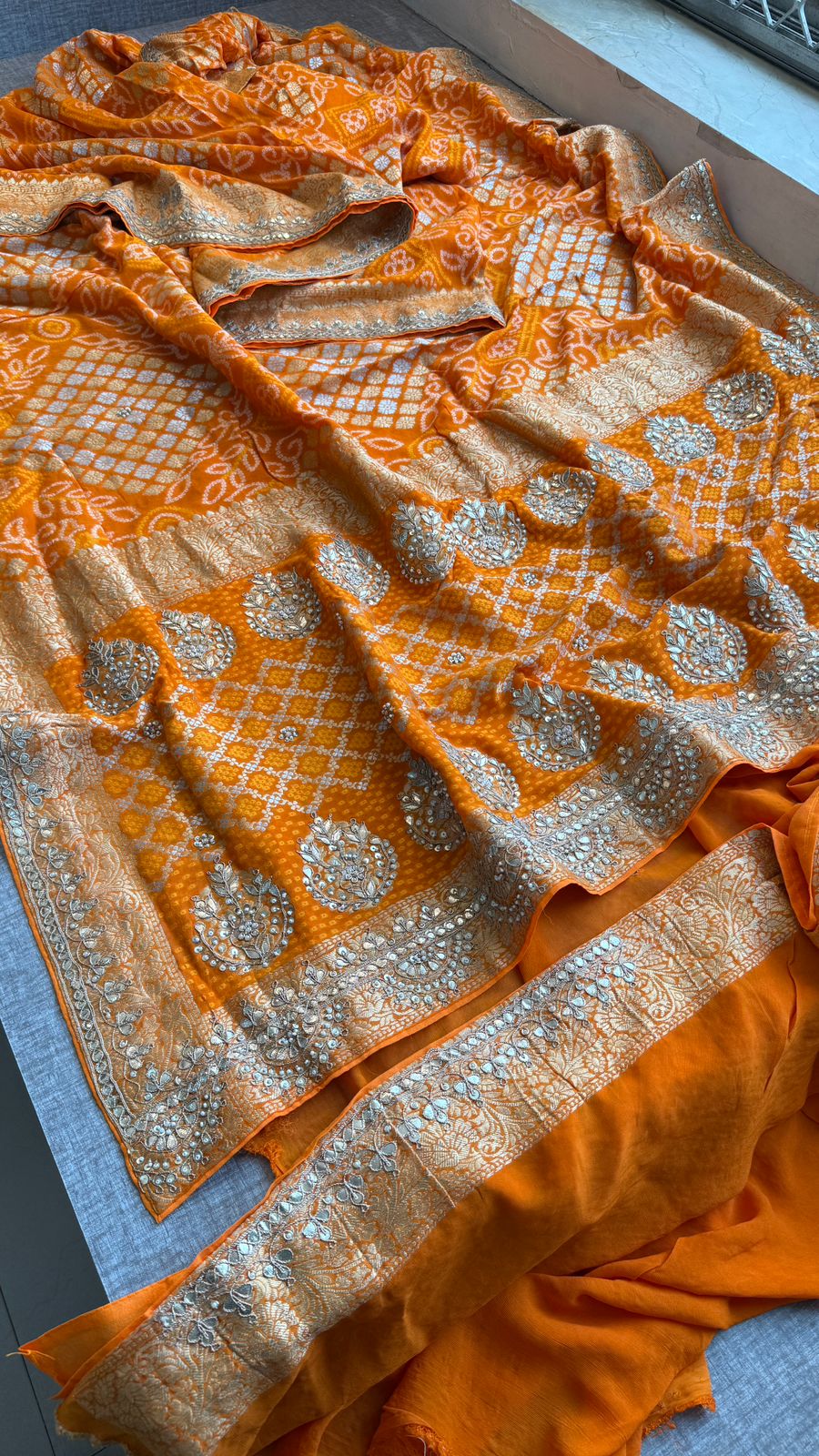 Chanchal | gota patti and zardosi on khaddi georgette