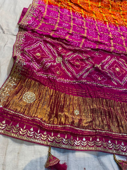 Navranga| gota patti on navranga bandhej saree