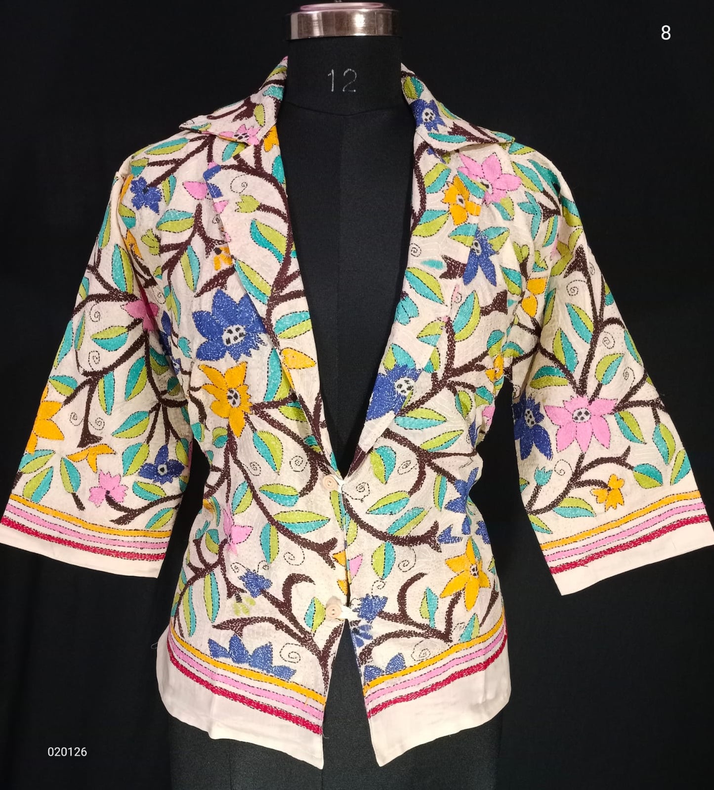 Koseu | Kantha on Tussar jacket