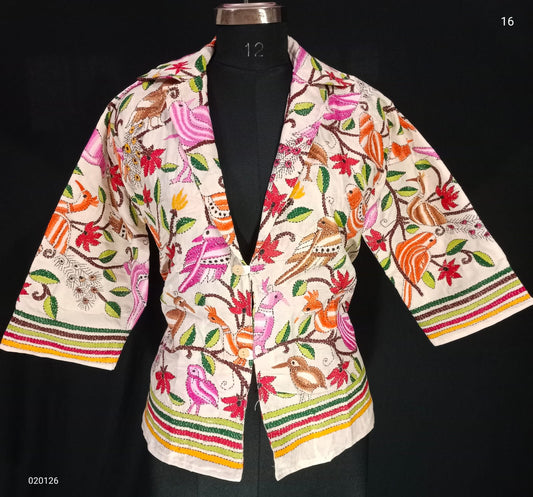Koshi | Kantha on Tussar jacket