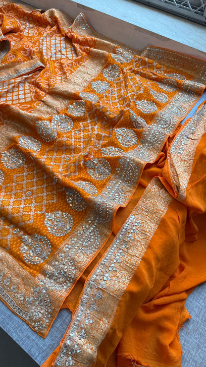 Chanchal | gota patti and zardosi on khaddi georgette