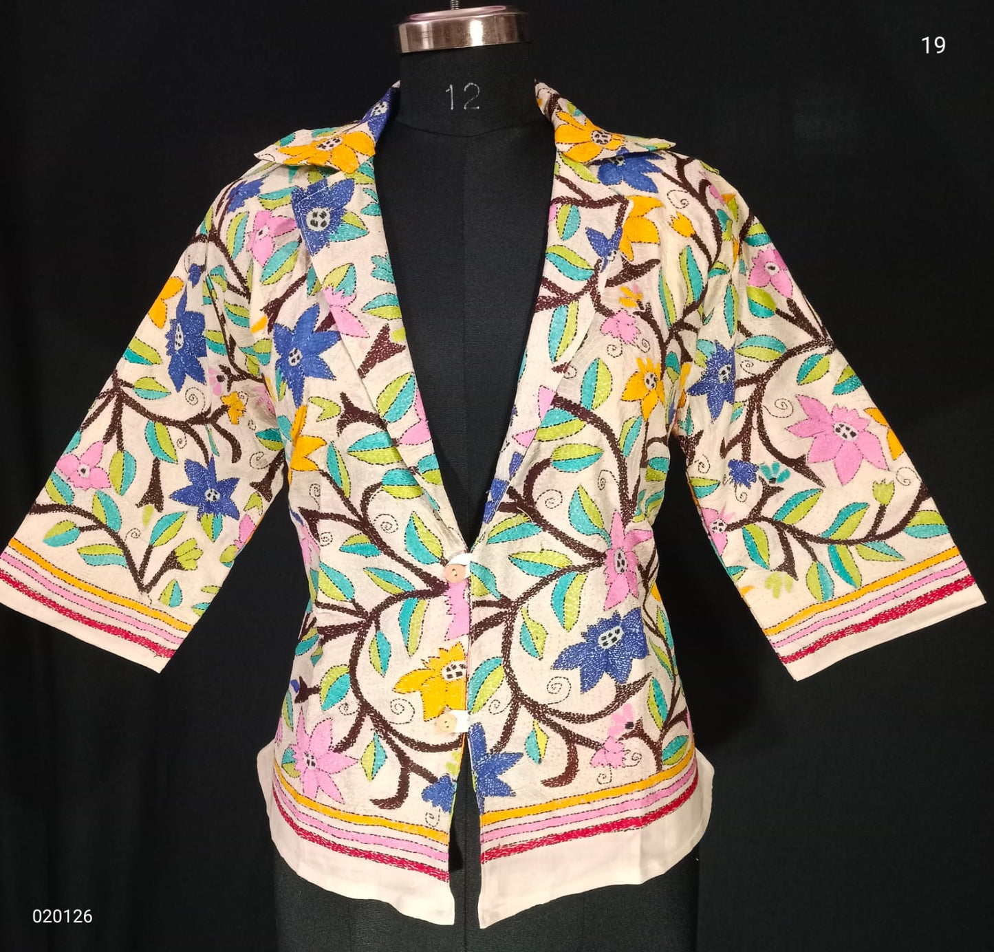 Koseu | Kantha on Tussar jacket