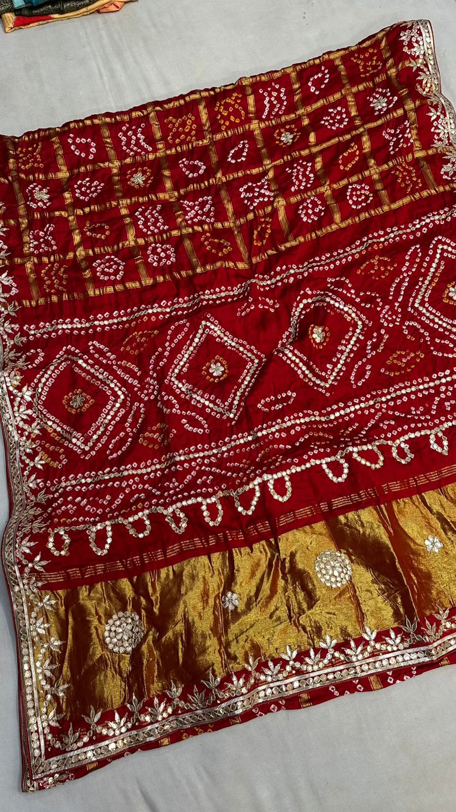 Patik | gota patti on navranga bandhej saree