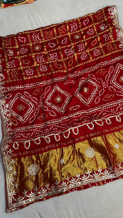 Patik | gota patti on navranga bandhej saree
