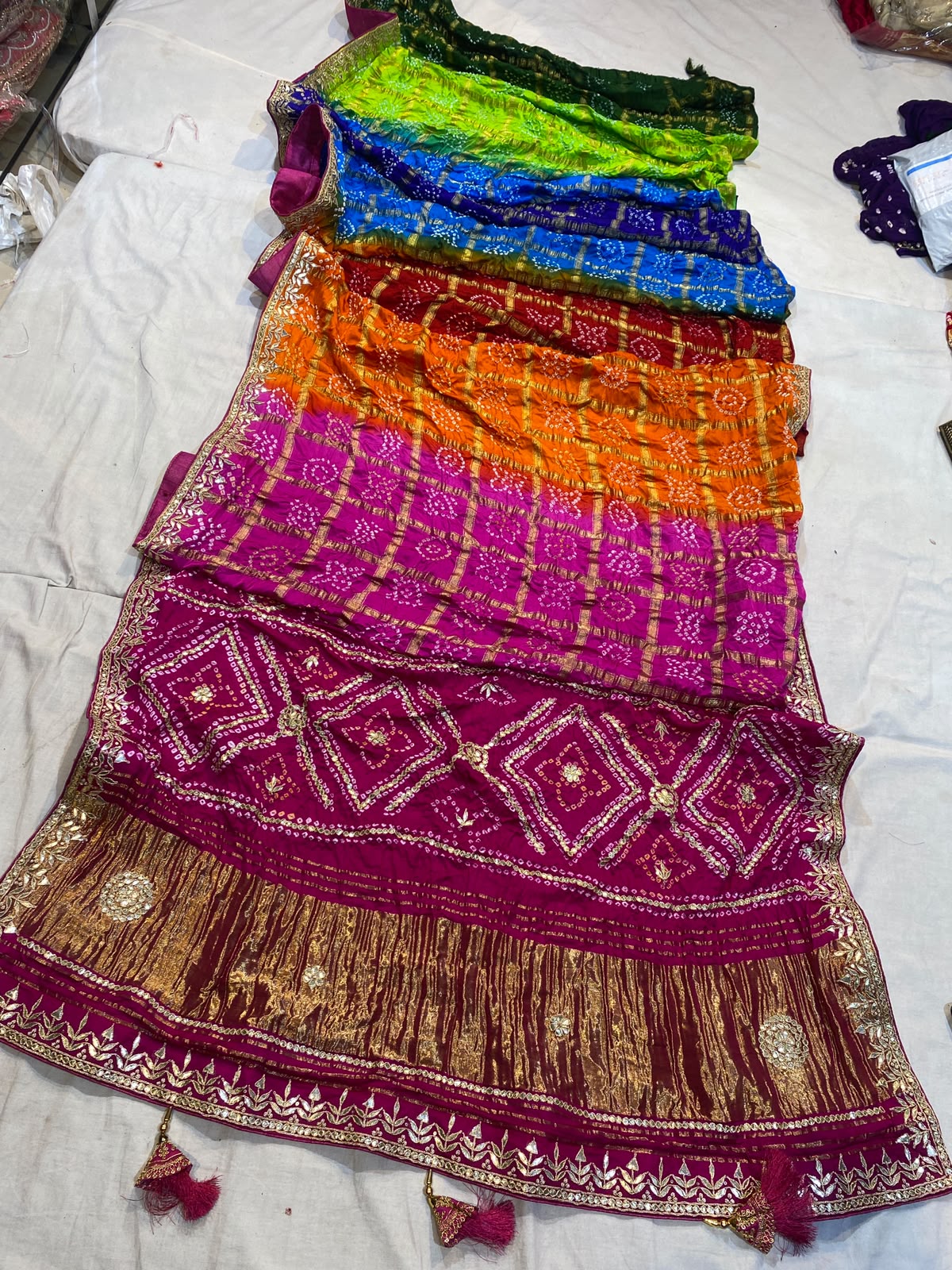 Navranga| gota patti on navranga bandhej saree