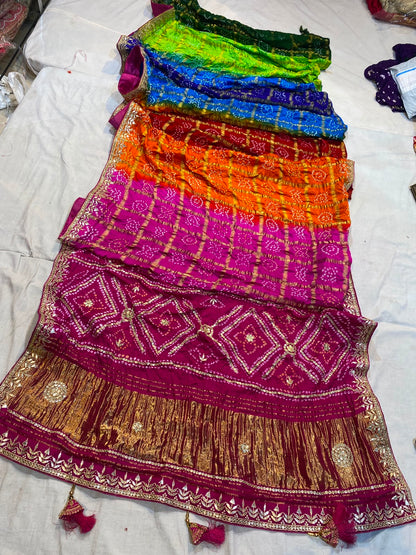 Navranga| gota patti on navranga bandhej saree