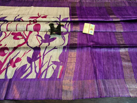 Saranya | screen printed ghicha tussar