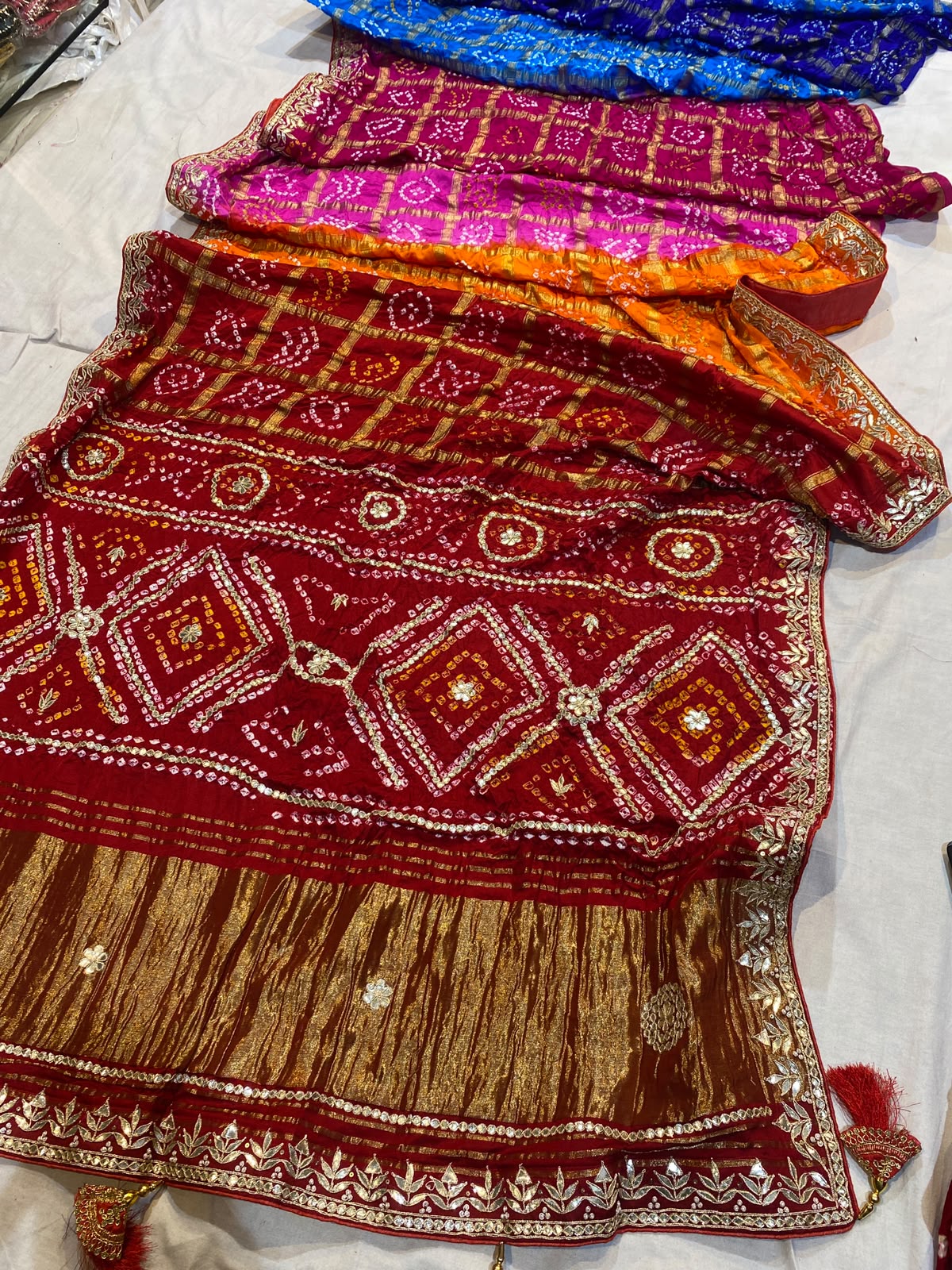 Navranga| gota patti on navranga bandhej saree