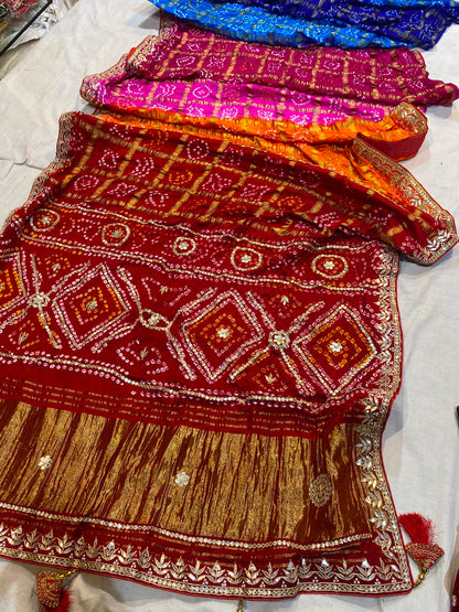 Navranga| gota patti on navranga bandhej saree