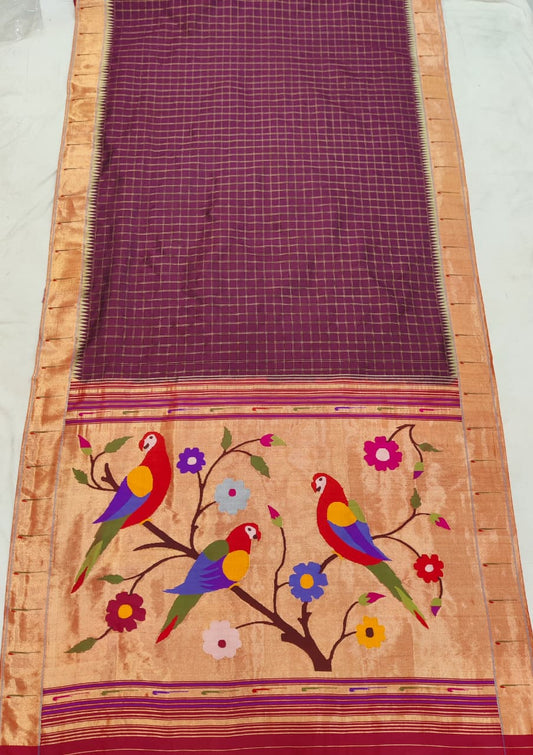 Pankaj | Handloom Muniya Paithani