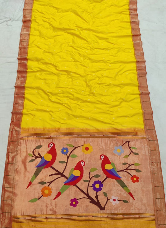Pankaj | Handloom Muniya Paithani