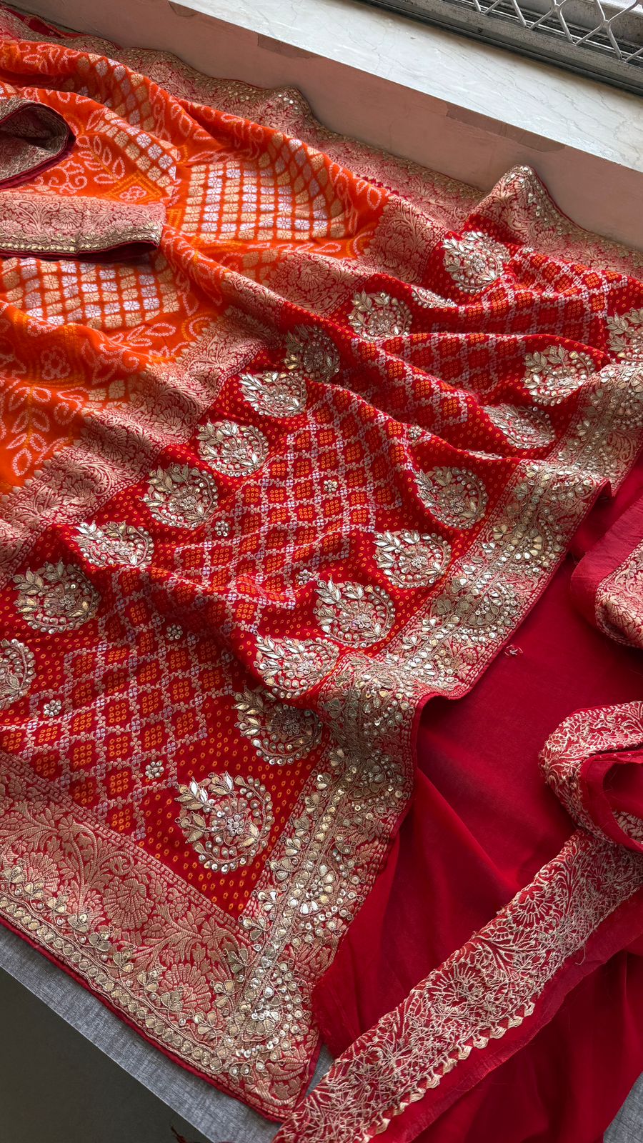 Chanti | gota patti and zardosi on khaddi georgette