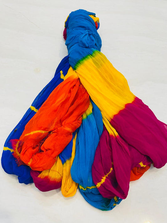 Rangamalika | Chiffon lehariya saree