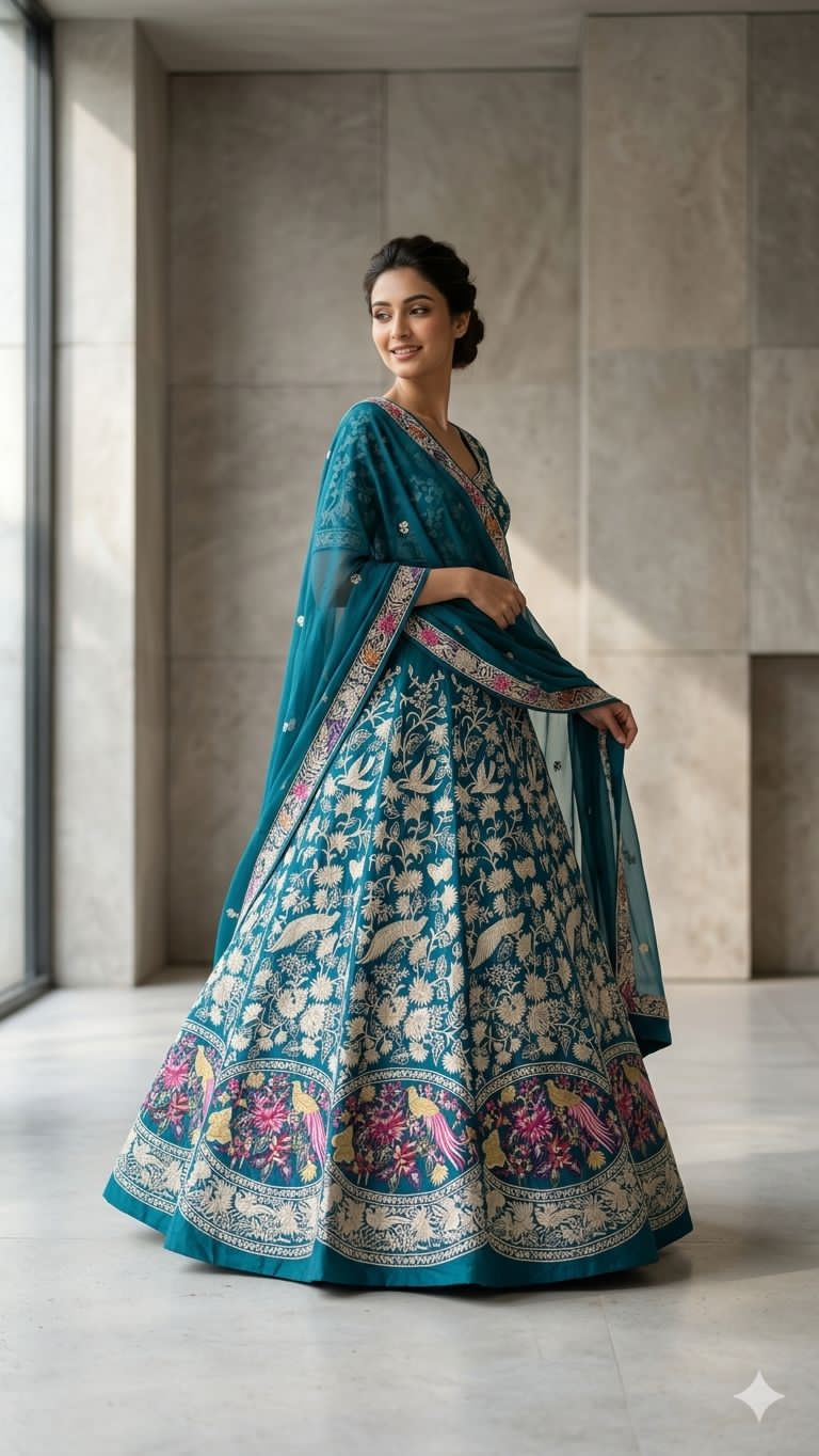 Shapoor | Parsi embroidery lehenga