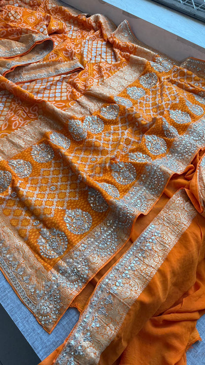 Chanchal | gota patti and zardosi on khaddi georgette