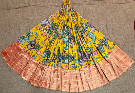 Vidhi | kalamkari on teen muniya paithani lehenga