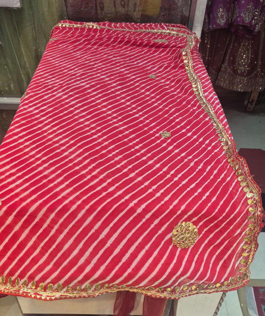 Lehariya on chiffon saree