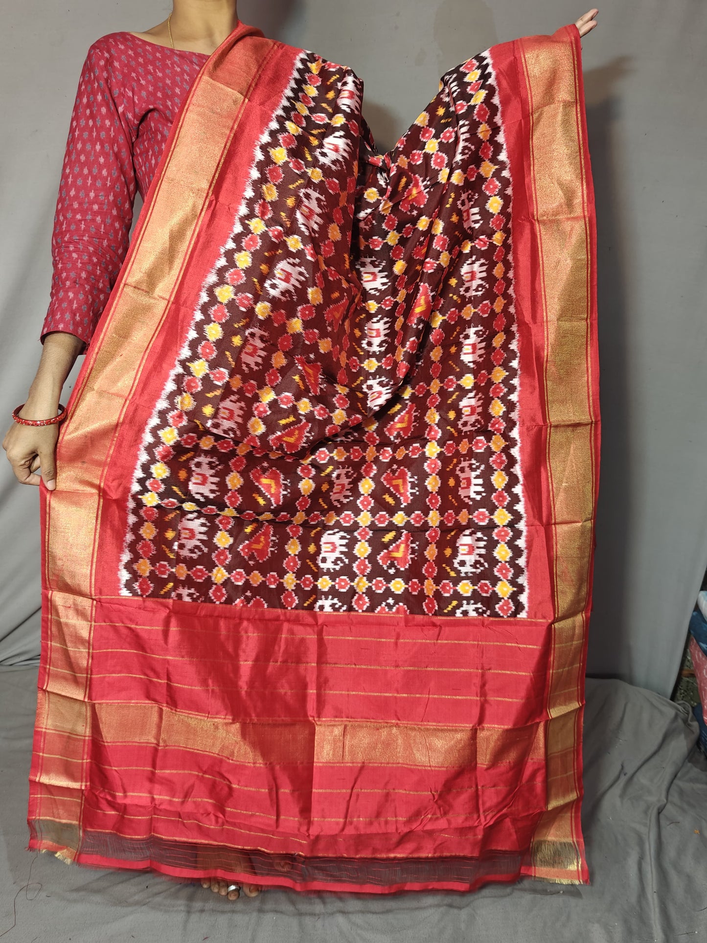 Ika | Ikat pure silk dupatta