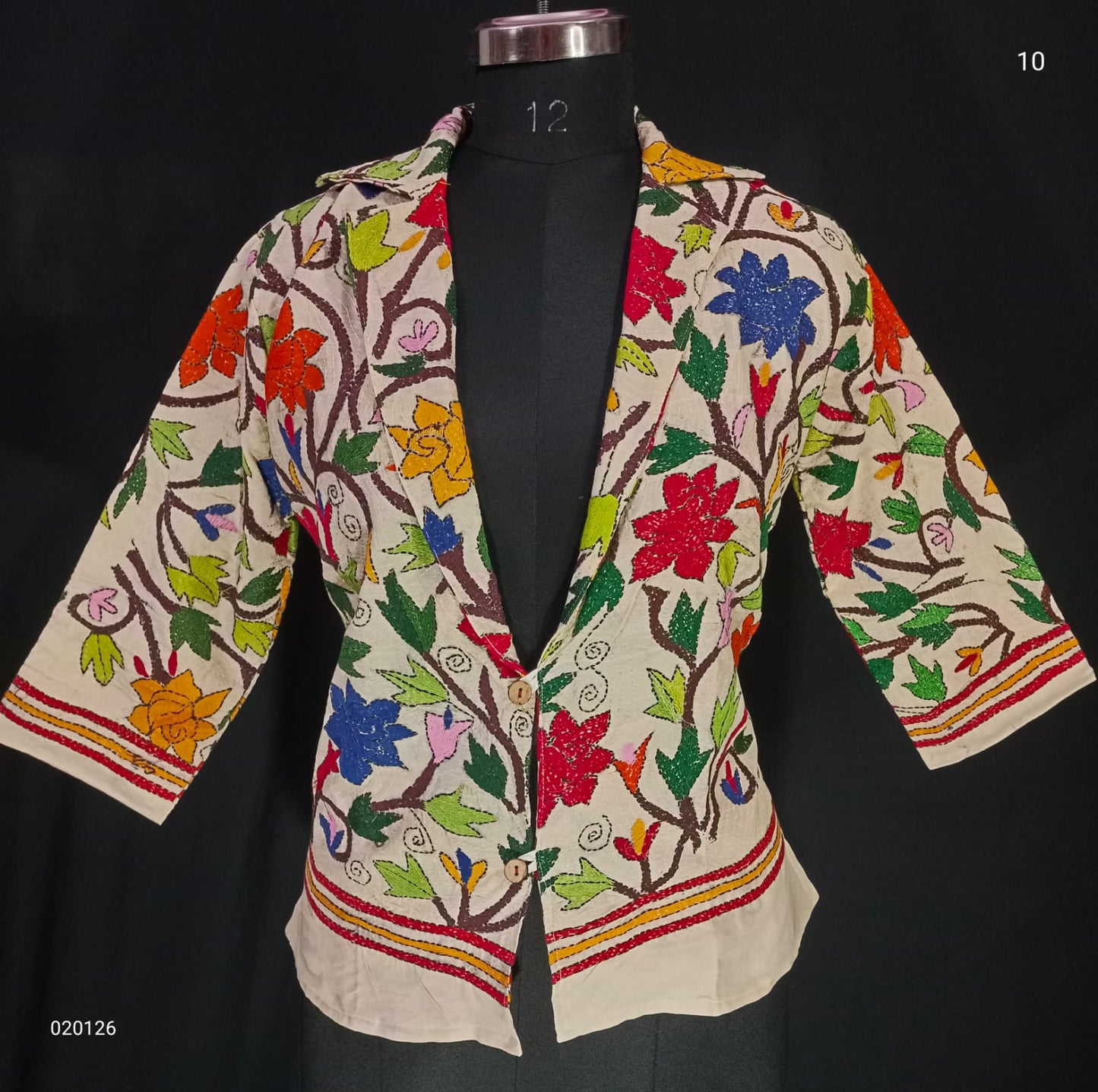 Kasuri | Kantha on Tussar jacket