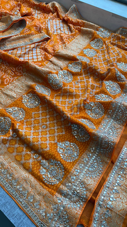 Chanchal | gota patti and zardosi on khaddi georgette