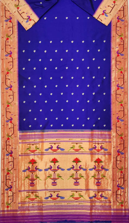 Preity | Pure silk brocade Paithani saree with peacocks & parrots in border