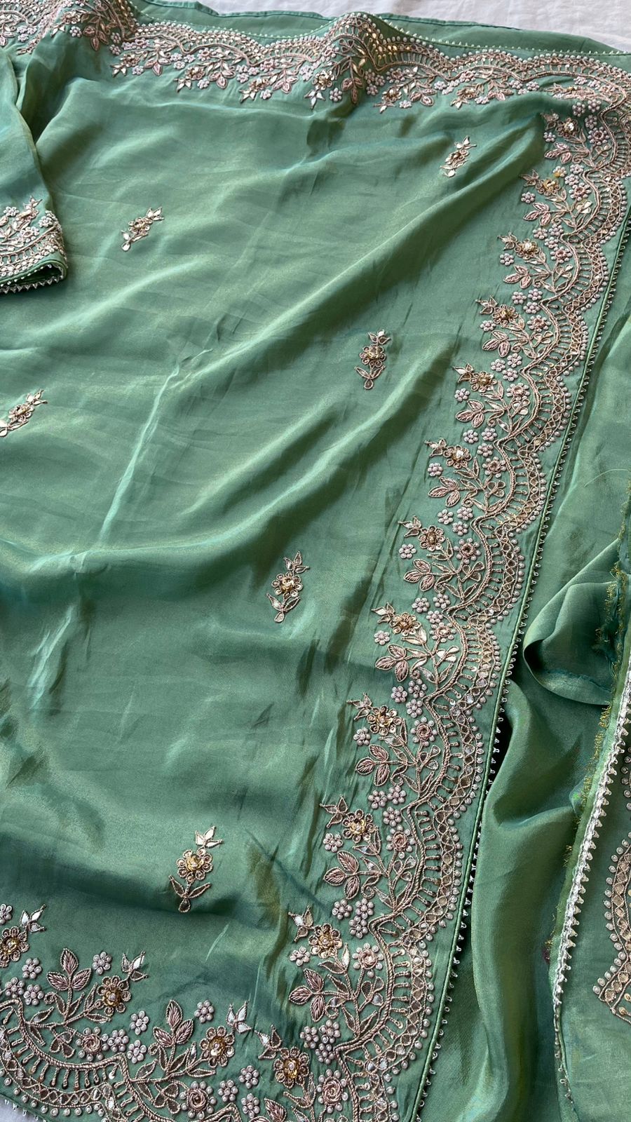 Haara | gota patti & zardozi on cosmos silk