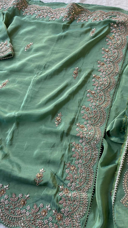 Haara | gota patti & zardozi on cosmos silk