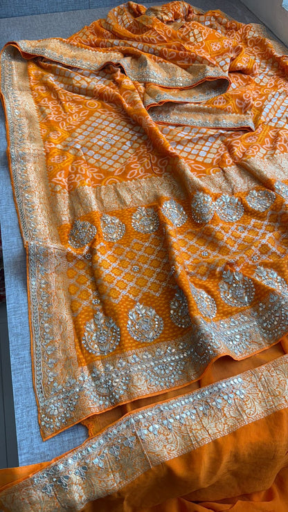 Chanchal | gota patti and zardosi on khaddi georgette