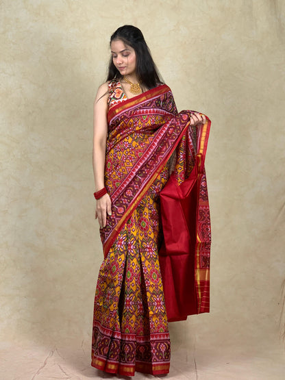 Alizeh | Single Ikat Patola saree